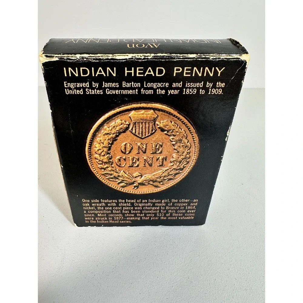 Avon Indian‎ Head Penny Tribute After Shave Decanter Collectible 4 fl oz Empty